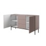 Komoda Nicole 150 cm z szufladami i półkami - antyczny róż / czarne nóżki - Limitowana oferta